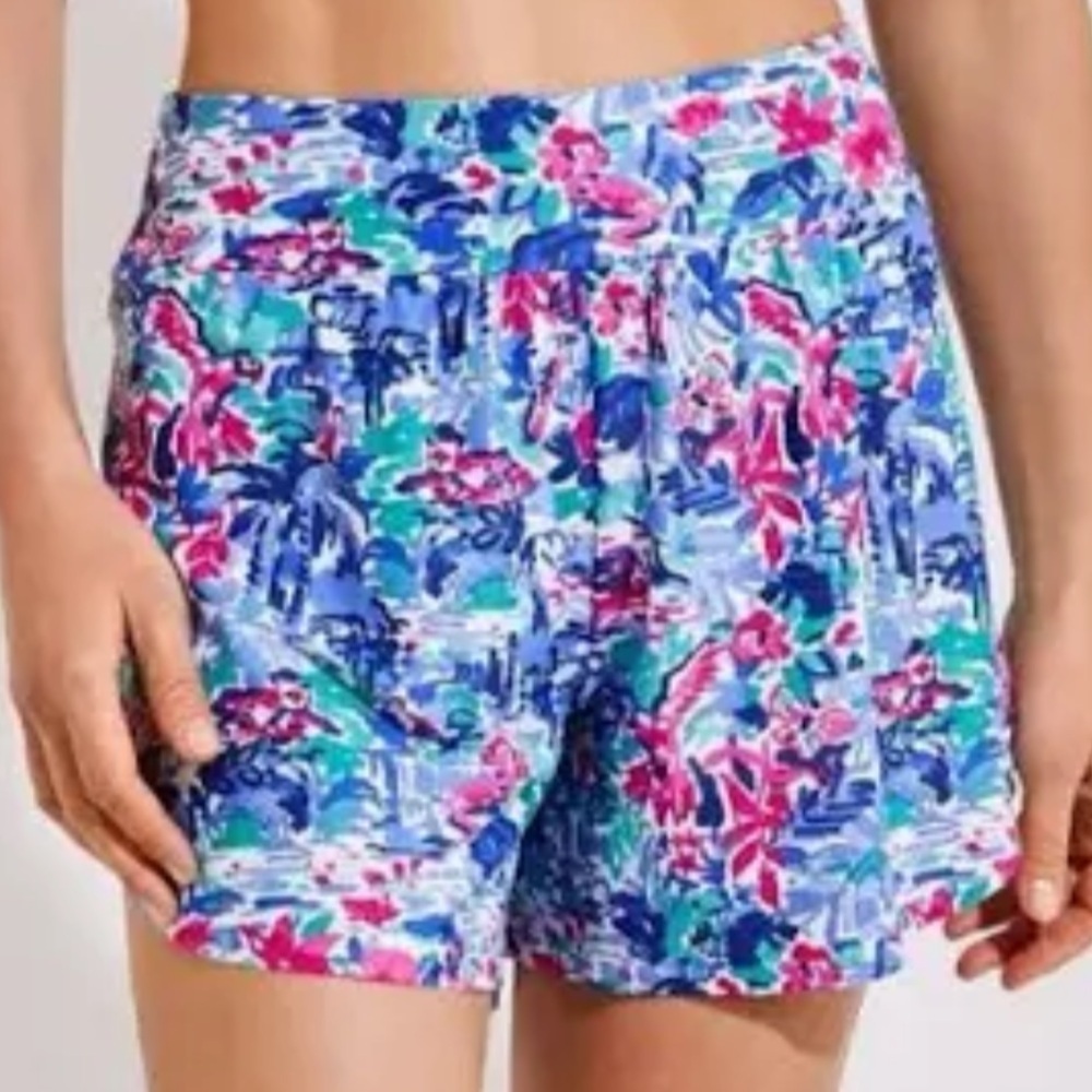Coolibar Women's Floral Ripple UPF Lined Swim Shorts Size XL
